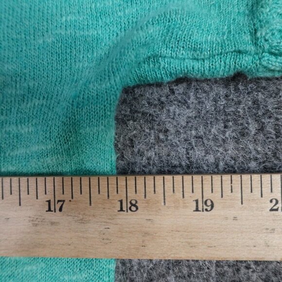Eileen Fisher Womens Top Small Blue Green Organic Linen Cotton Short Sleeve Knit - Picture 6 of 6